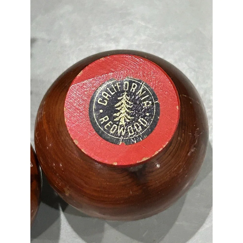 Vintage‎ California Redwood Wood Salt & Pepper Shakers 